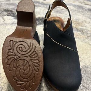 BOC Black Wedge Shoes with Brown Sole